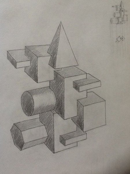 Глубинно пространственная композиция эскиз