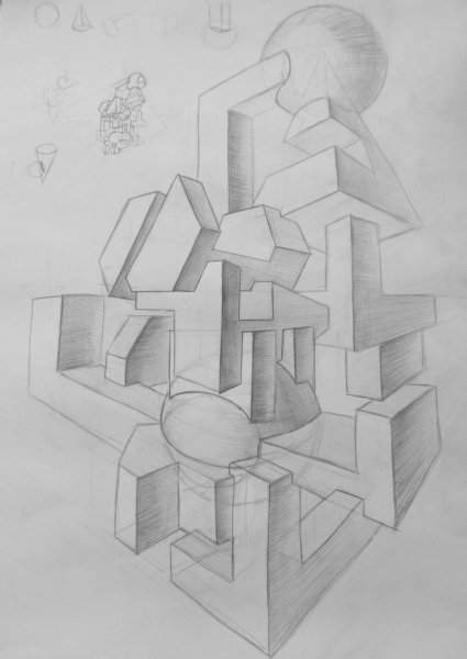 Композиция из объемных фигур