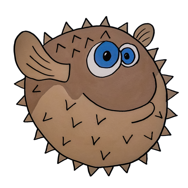 Рыба фугу нарисовать