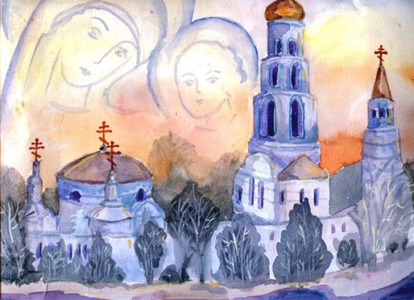 Рисунок храма Покрова Святой Богородицы