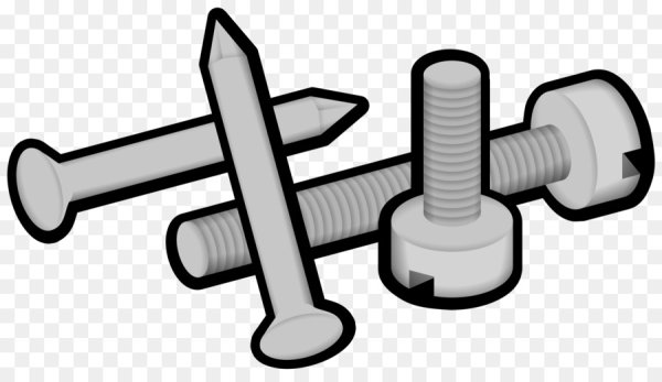 Болты и саморезы на прозрачном фоне