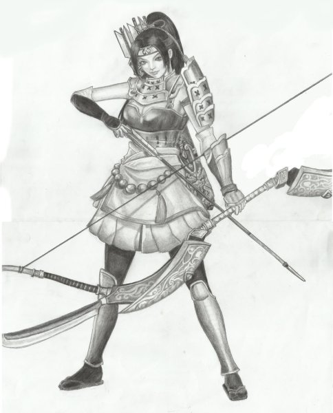 Девушка в доспехах нарисовать