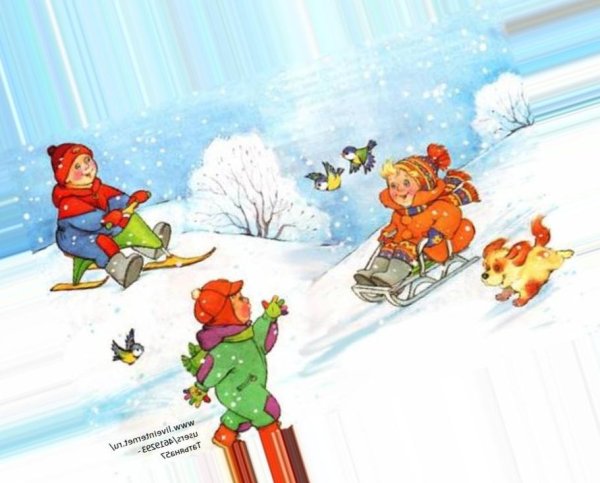 Сюжетная картина катаемся на санках