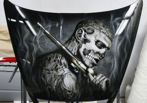 Аэрография черно белая