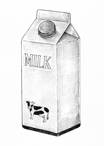 Нарисовать пакет молока