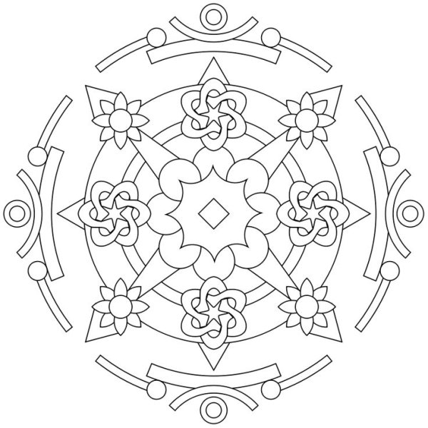 Мандала оберег раскраска