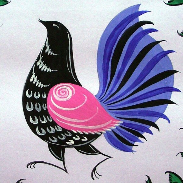 Городецкая роспись птица