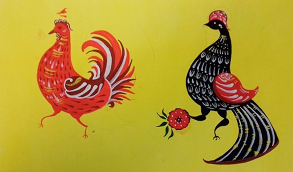 Городецкая птица фазан