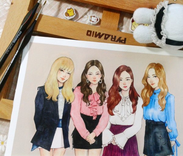 Нарисовать Блэк Пинк группа