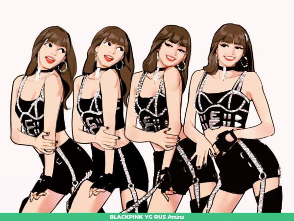 Мультяшные Блэк Пинк лиса