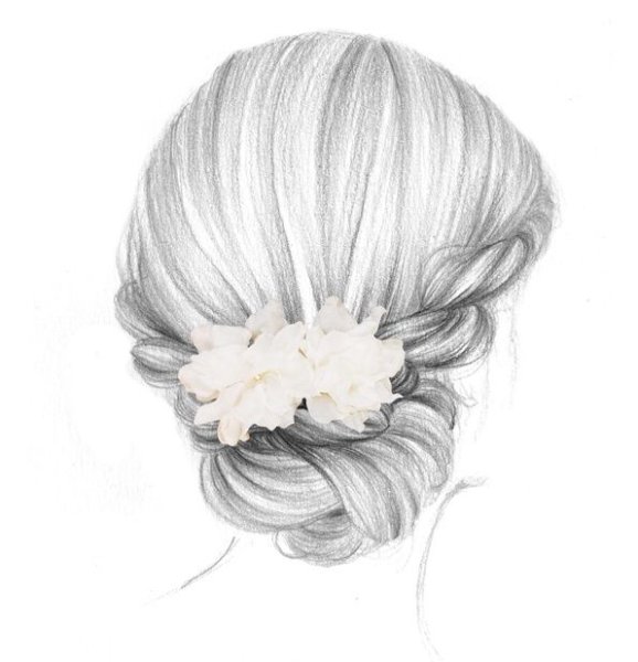 Свадебная прическа карандашом