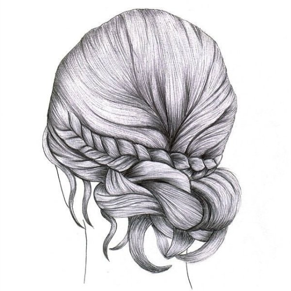 Эскиз прически карандашом