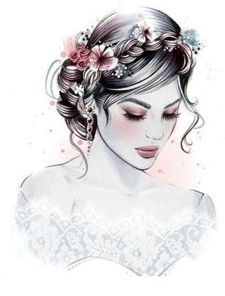 Эскиз свадебной прически