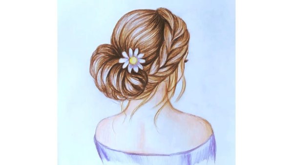 Романтическая прическа нарисованная