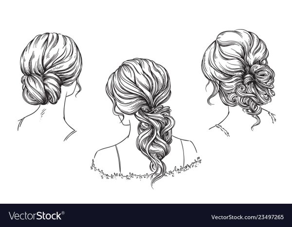 Прическа в романтическом стиле рисунок