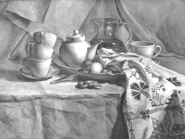 Академическая живопись гуашь гризайль