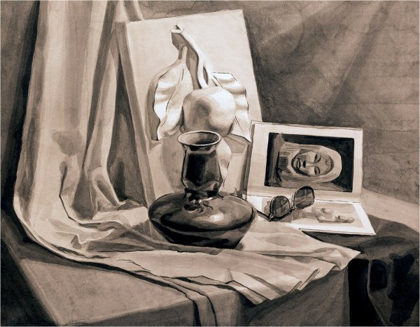 Гризайль чайник