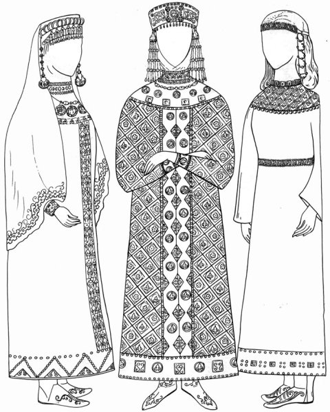 Эскиз народного праздничного костюма