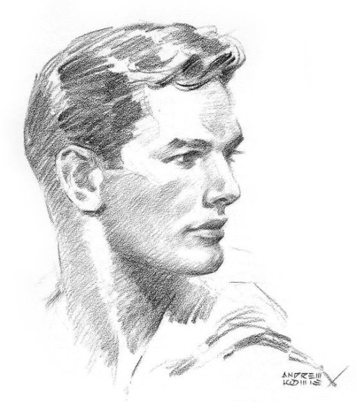 Портрет человека в профиль карандашом