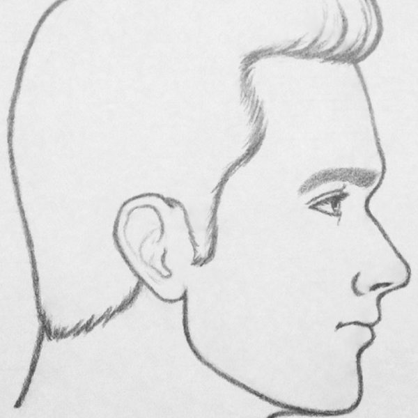 Портрет в профиль карандашом