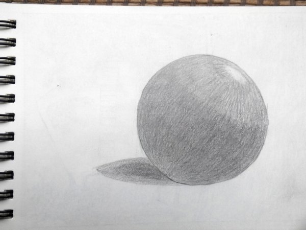 Штриховка шара карандашом