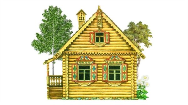 Изображение русской избы снаружи