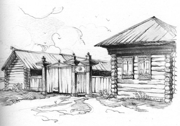 Фасад русской избы урок