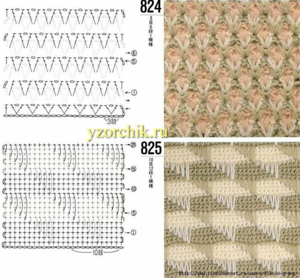 Вязание крючком схемы узоров