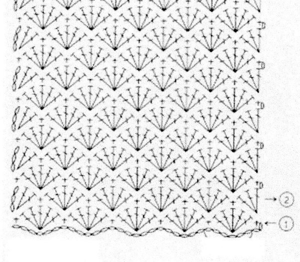 Плотный узор крючком схема для кофты