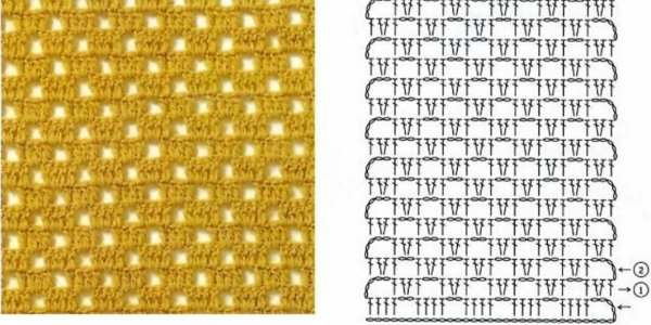 Плотные узоры крючком схемы