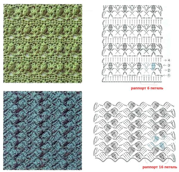Плотный узор крючком схема для кофты
