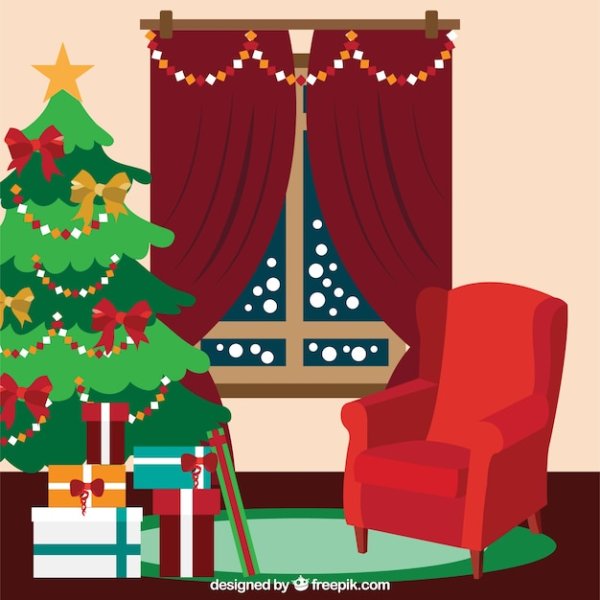 Новогодняя комната мультяшная