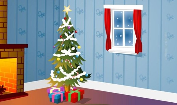 Новогодняя комната мультяшная