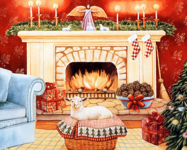 Сказочный новогодний камин