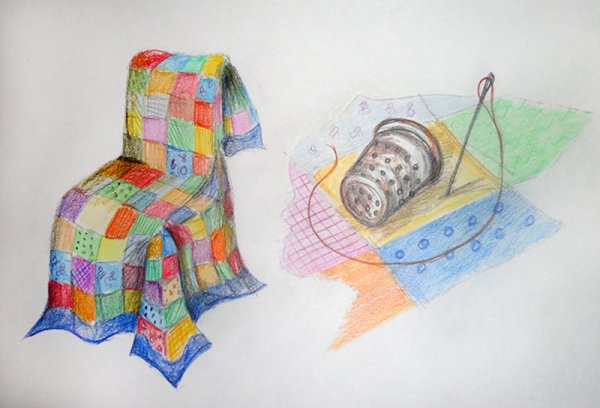 Лоскутное одеяло нарисовать