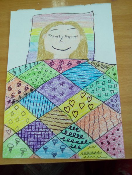 Лоскутное одеяло рисунок для детей