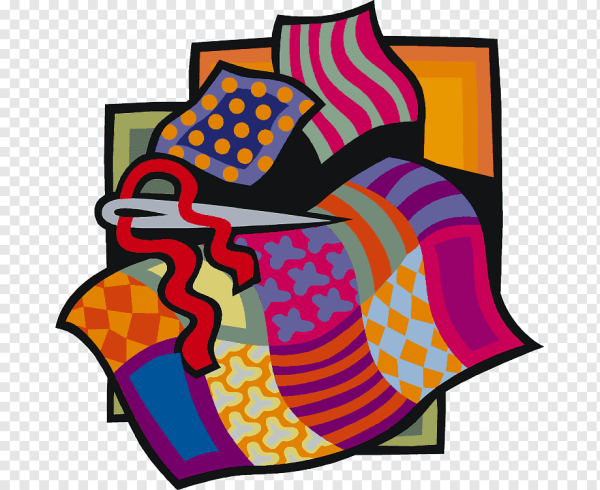 Лоскутки ткани на прозрачном фоне