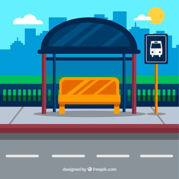 Изображения людей на остановках