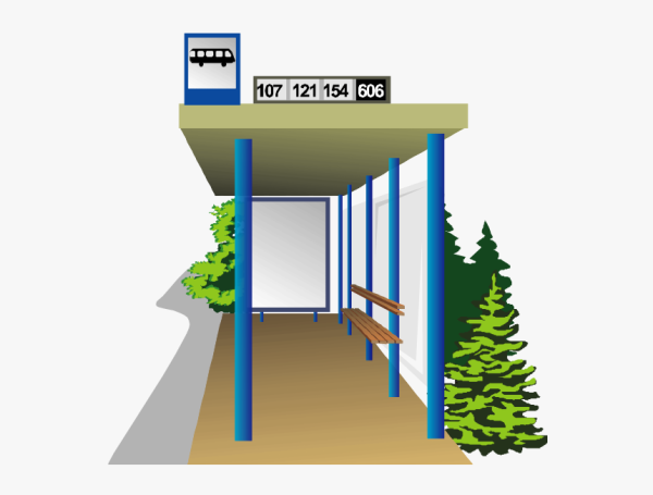 Автобусная остановка иллюстрация