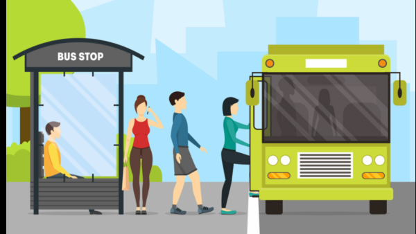 Общественный транспорт иллюстрация