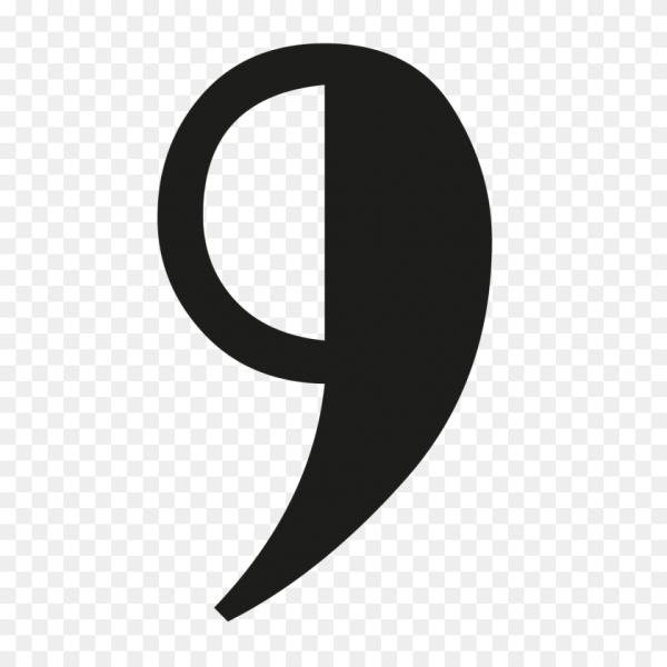 Запятая на прозрачном фоне