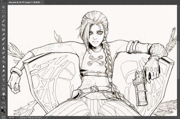 Джинкс аркейн скетч