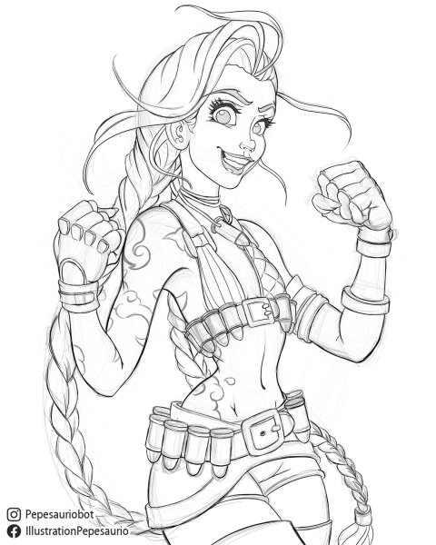 Джинкс тату эскиз