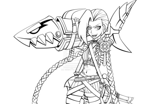 Раскраска Джинкс lol