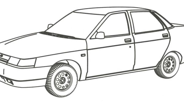 ВАЗ-2110 (Lada 110) сзади чёрно зелёная