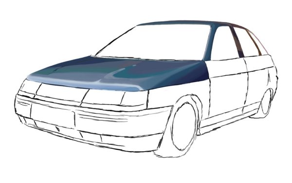 Рисунок ВАЗ 2112 сбоку