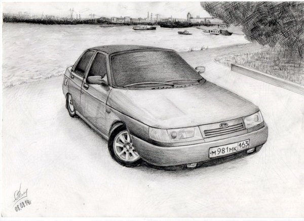 ВАЗ 2110 карандашом