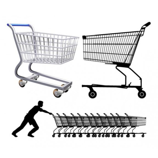 Покупательская тележка вектор