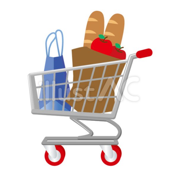 Тележка в магазине рисунок