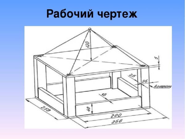 Кормушка для птиц чертеж